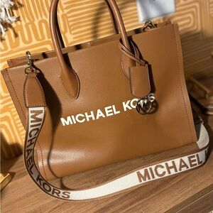 Michael Kors Brown Leather Tote Bag